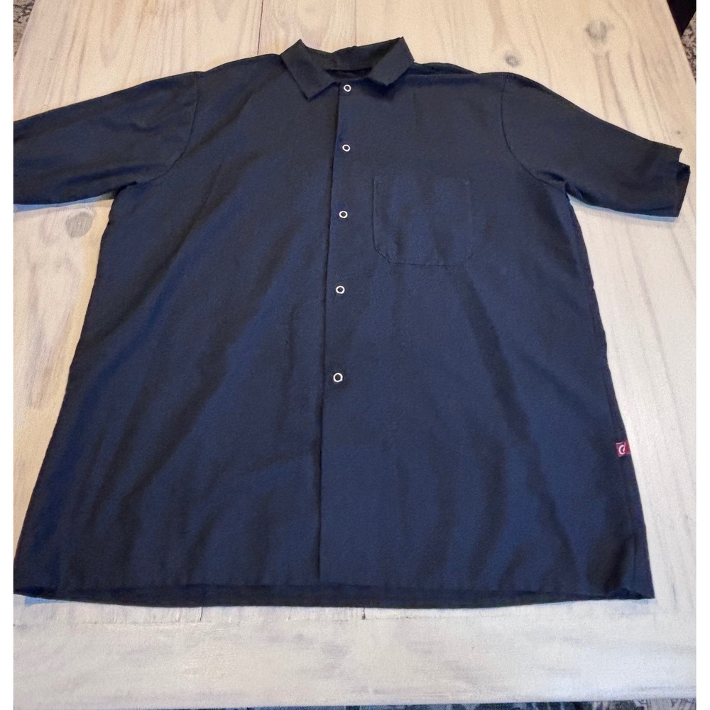 Red Kap Mens‎ Black Snap Front Short Sleeve Work Shirt Size Large L-SS 5020BK0